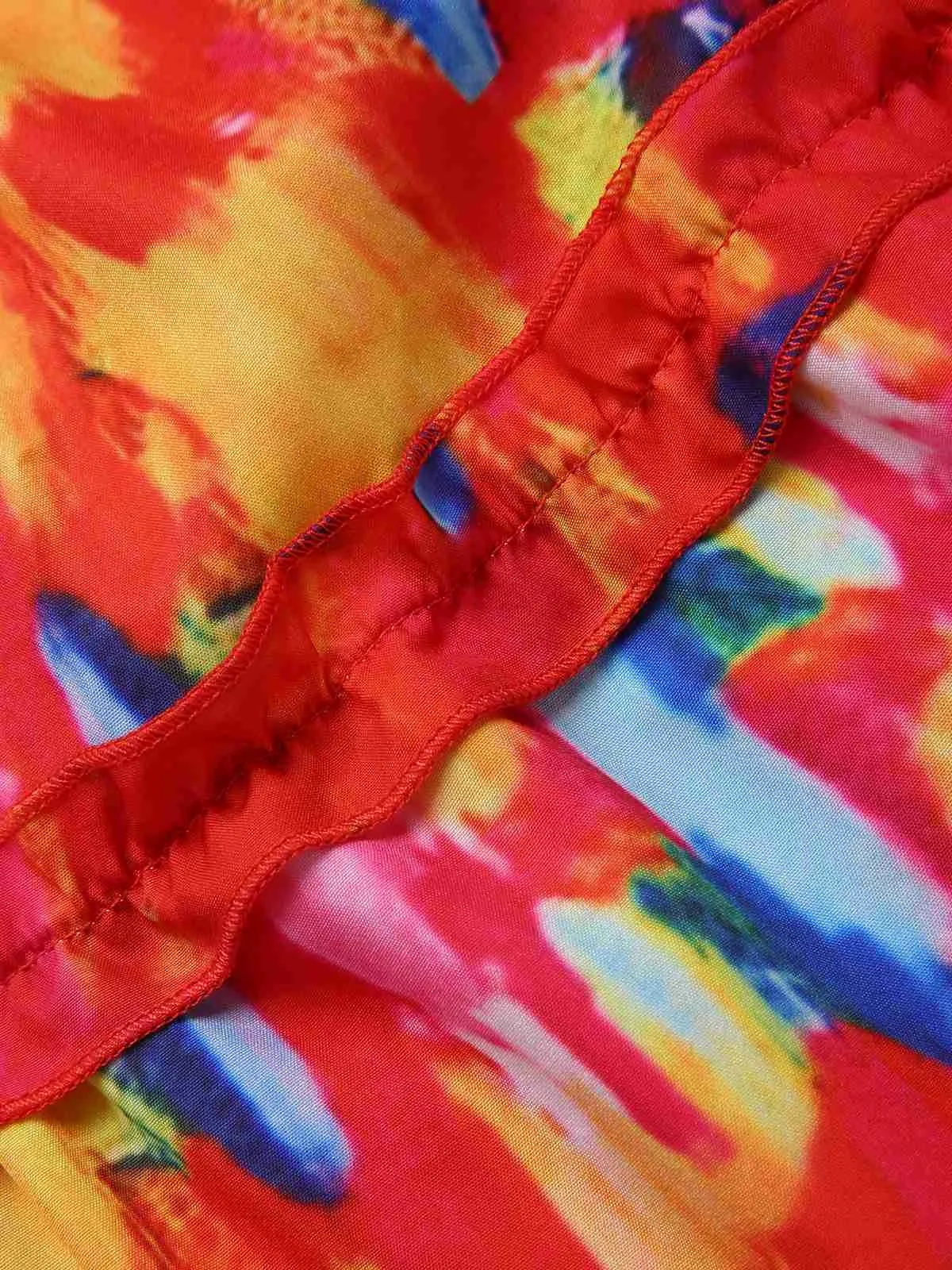 Red 1950s Hollow Out Ruffles Halter Dress sold by Retro Stage product image thumbnail 4