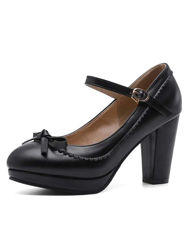 Retro Pointed Toe Leather Mary Jane Heels sold by Retro Stage