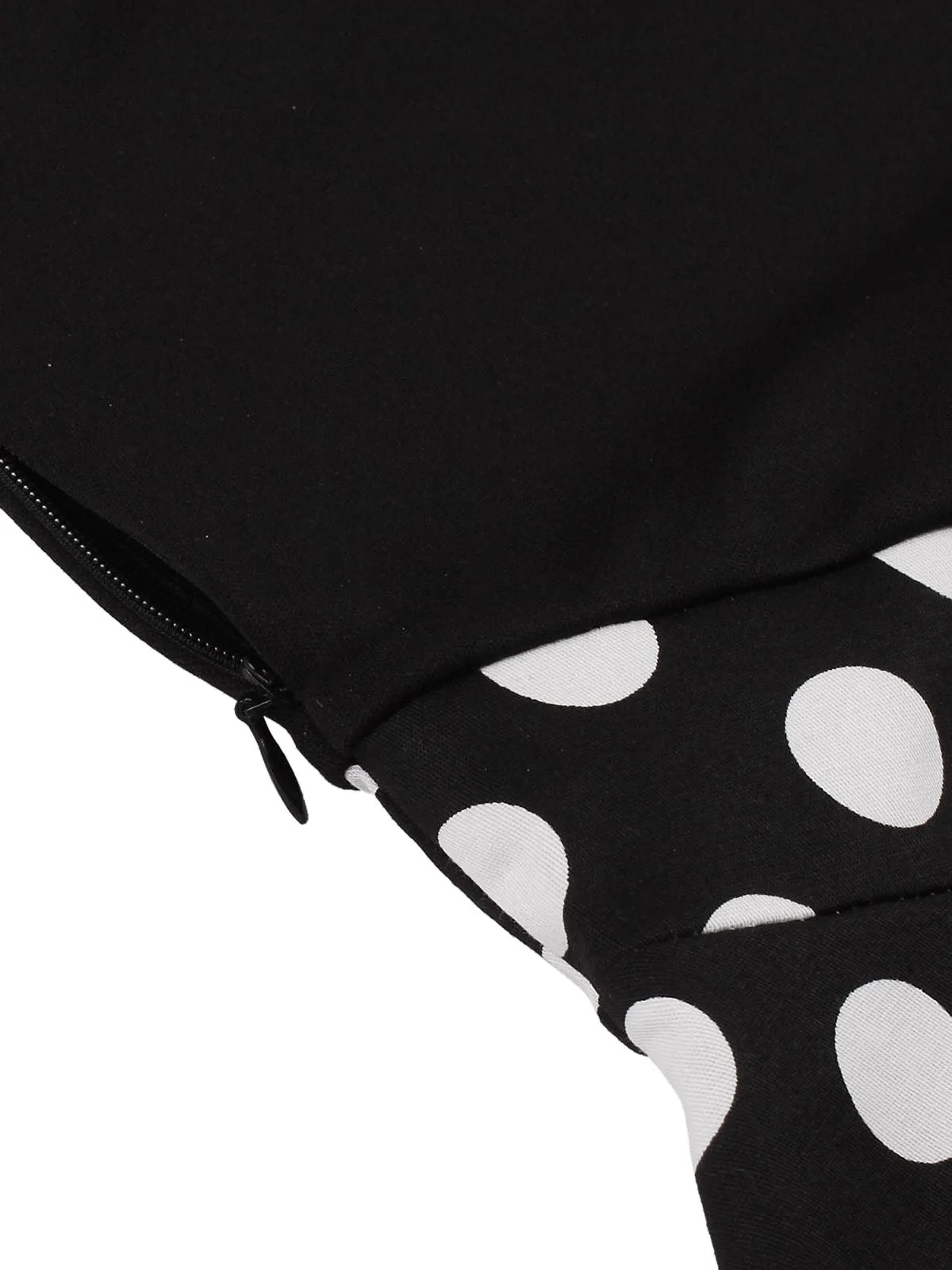 1950s Polka Dot Patchwork Short Sleeves Dress sold by Retro Stage product image thumbnail 3