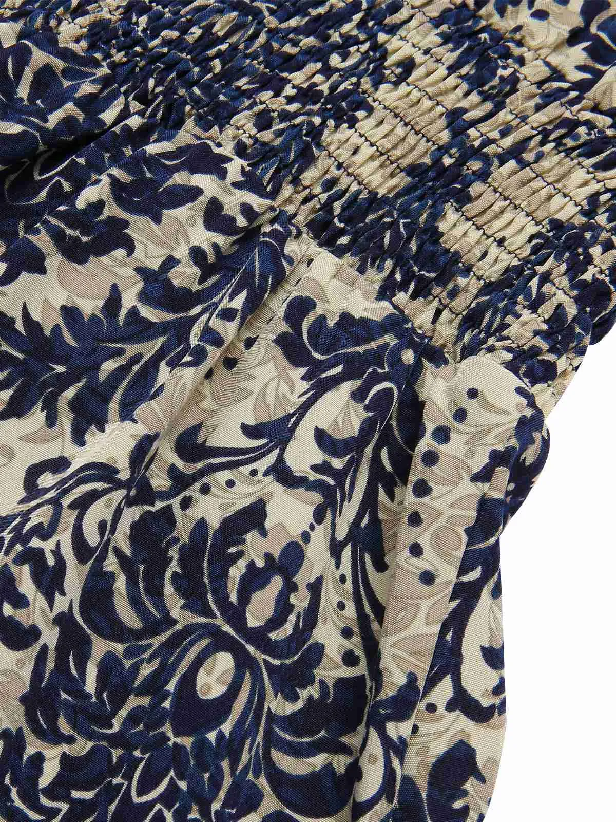 1970s Baroque Prints Square Neck Ruffles Romper sold by Retro Stage product image thumbnail 4