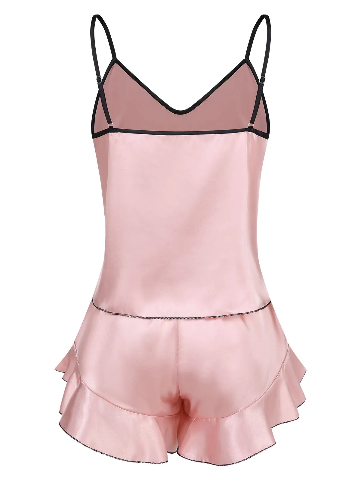 1970s Spaghetti Straps Satin Ribbon Pajamas sold by Retro Stage product image thumbnail 3