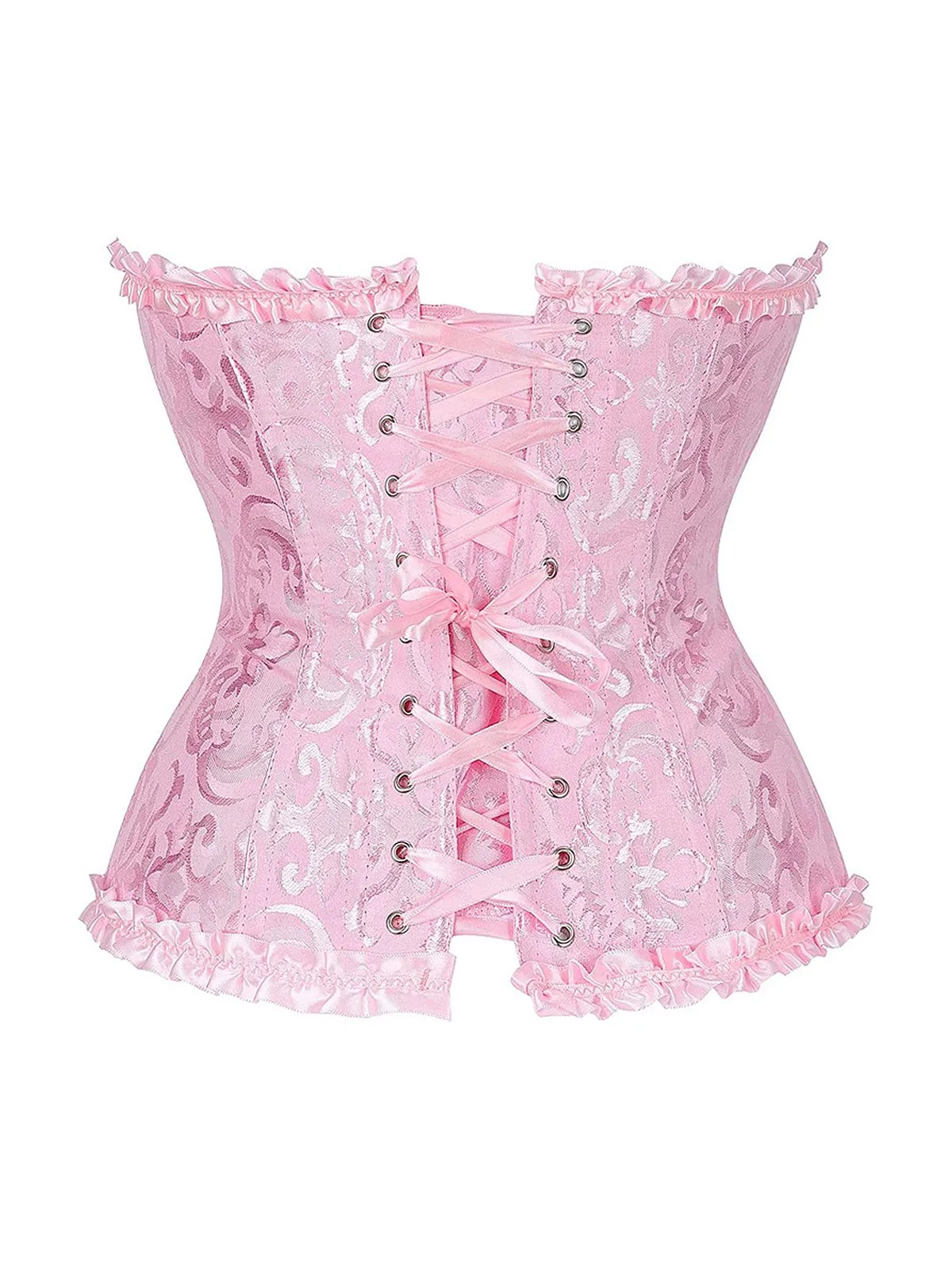 1970s Gothic Jacquard Panel Lace Corset Top sold by Retro Stage product image thumbnail 3