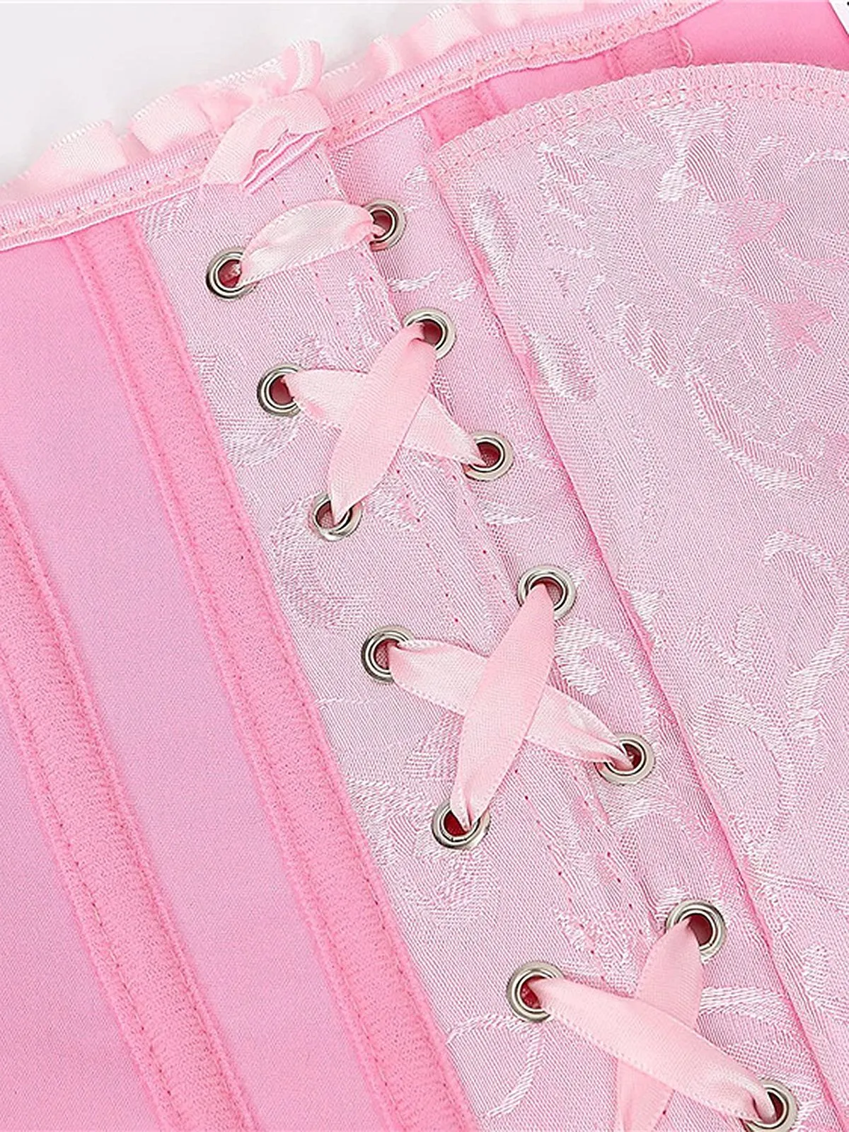 1970s Gothic Jacquard Panel Lace Corset Top sold by Retro Stage product image thumbnail 5