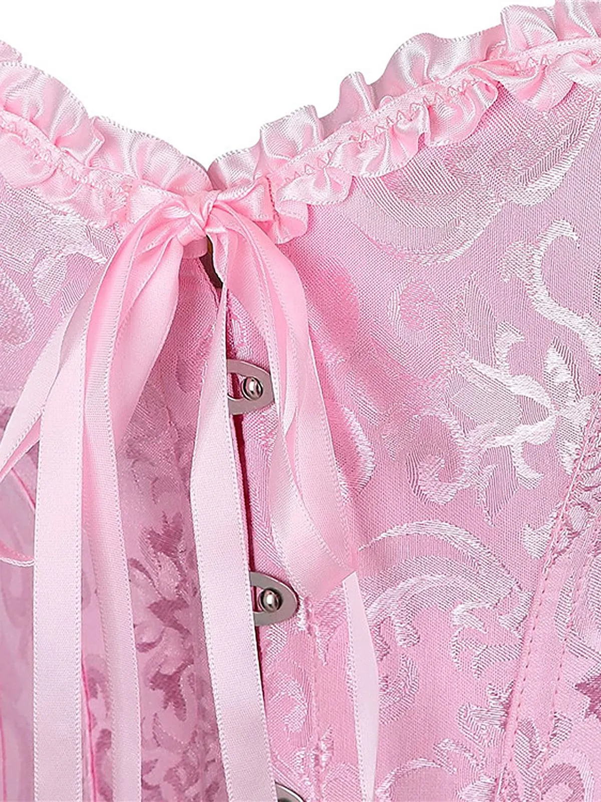 1970s Gothic Jacquard Panel Lace Corset Top sold by Retro Stage product image thumbnail 4