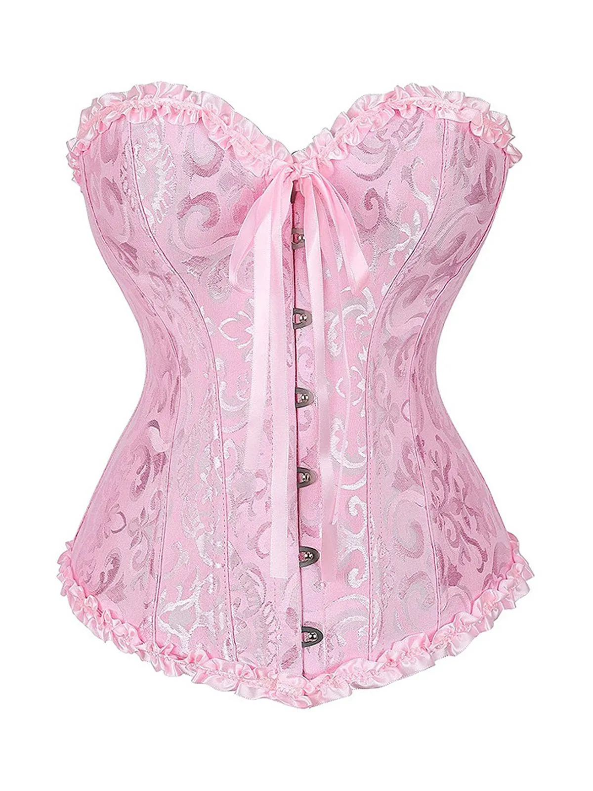 1970s Gothic Jacquard Panel Lace Corset Top sold by Retro Stage