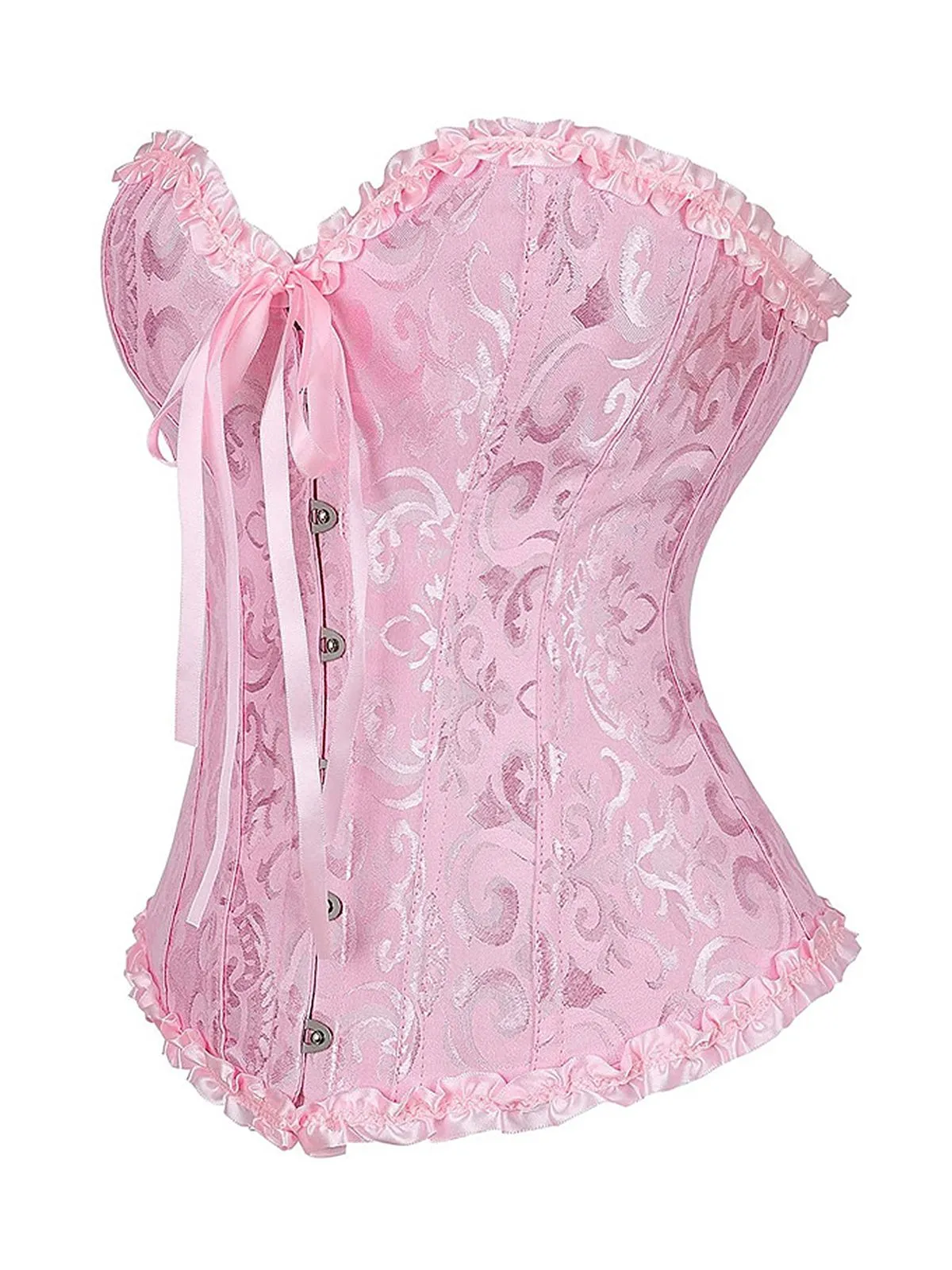 1970s Gothic Jacquard Panel Lace Corset Top sold by Retro Stage product image thumbnail 2