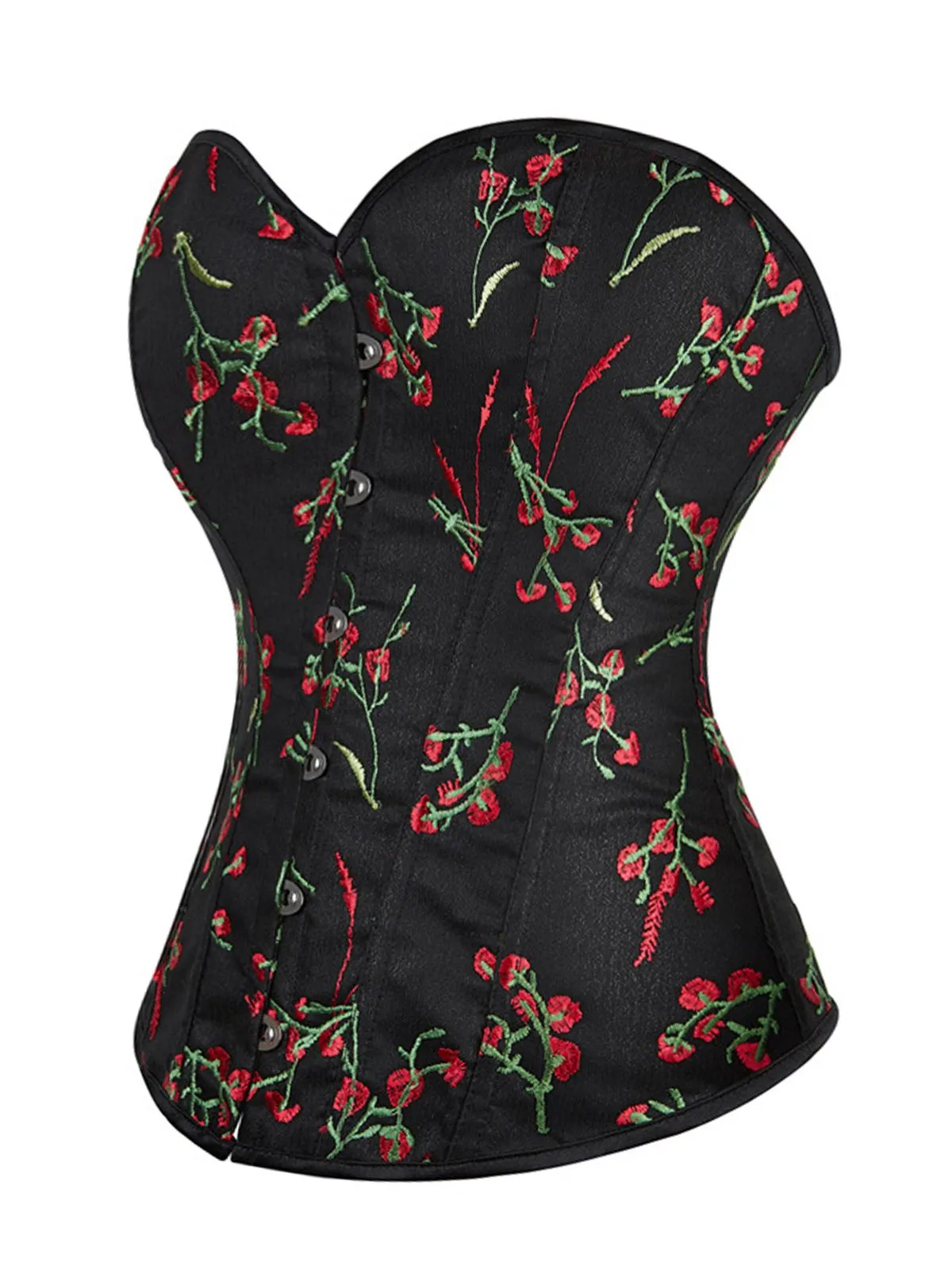 Black 1970s Floral Embroidered Corset Top sold by Retro Stage product image thumbnail 2