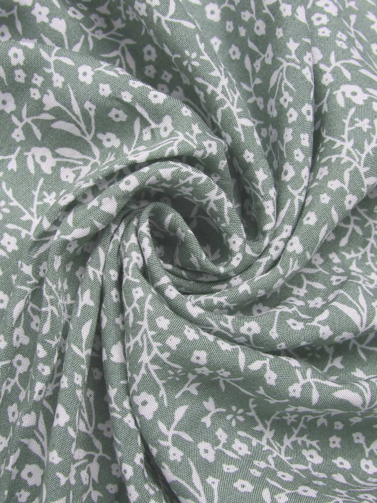 Green 1940s Ditsy Floral Flounce Sleeve Dress sold by Retro Stage product image thumbnail 4