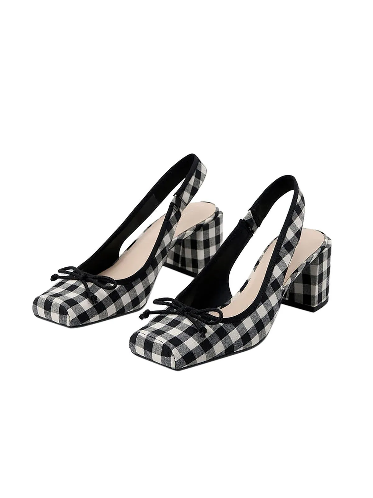 Retro Mary Jane Plaid Chunky Heel Shoes sold by Retro Stage