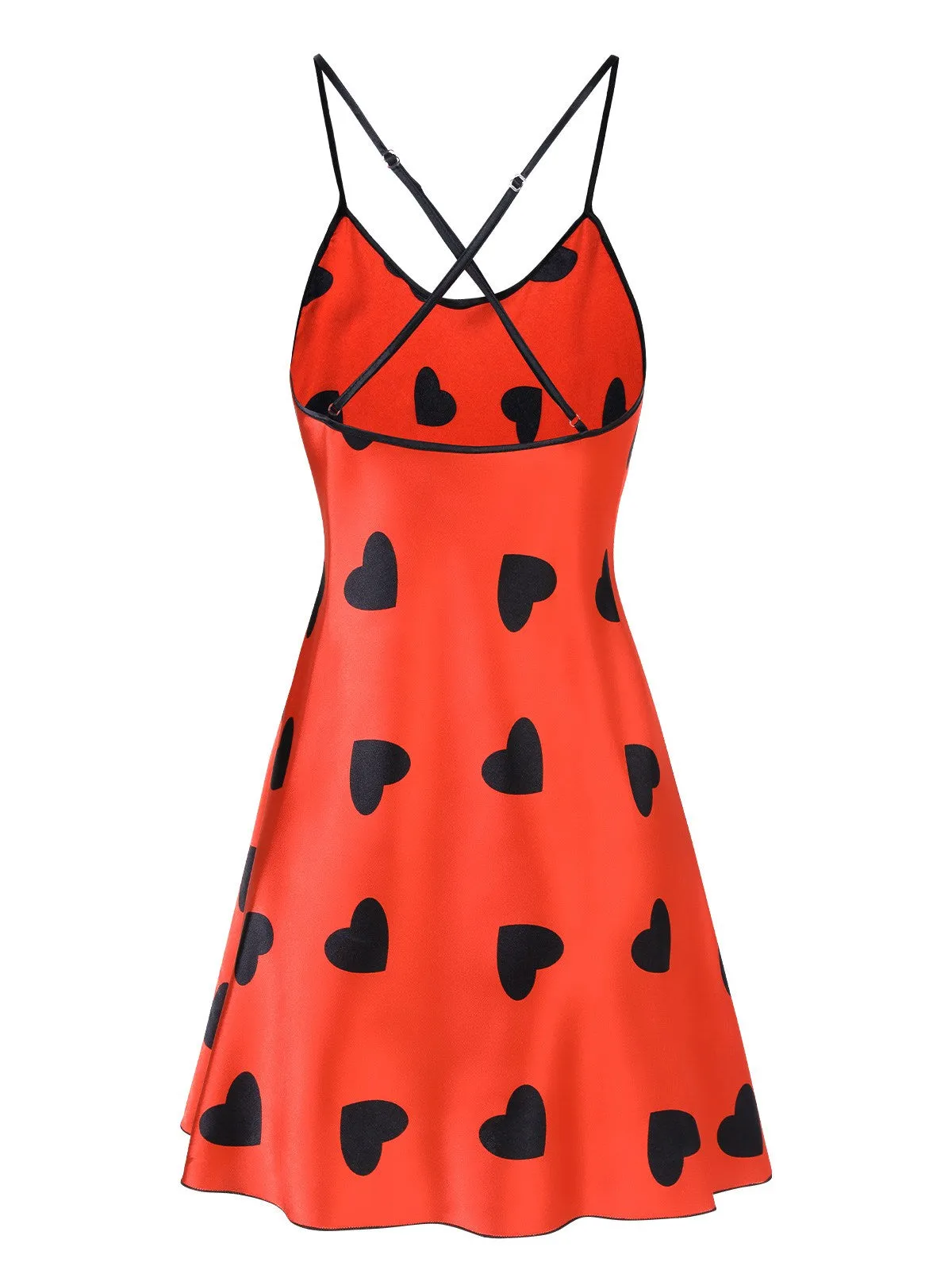 Red 1950s Heart Suspender Sleepwear sold by Retro Stage product image thumbnail 3