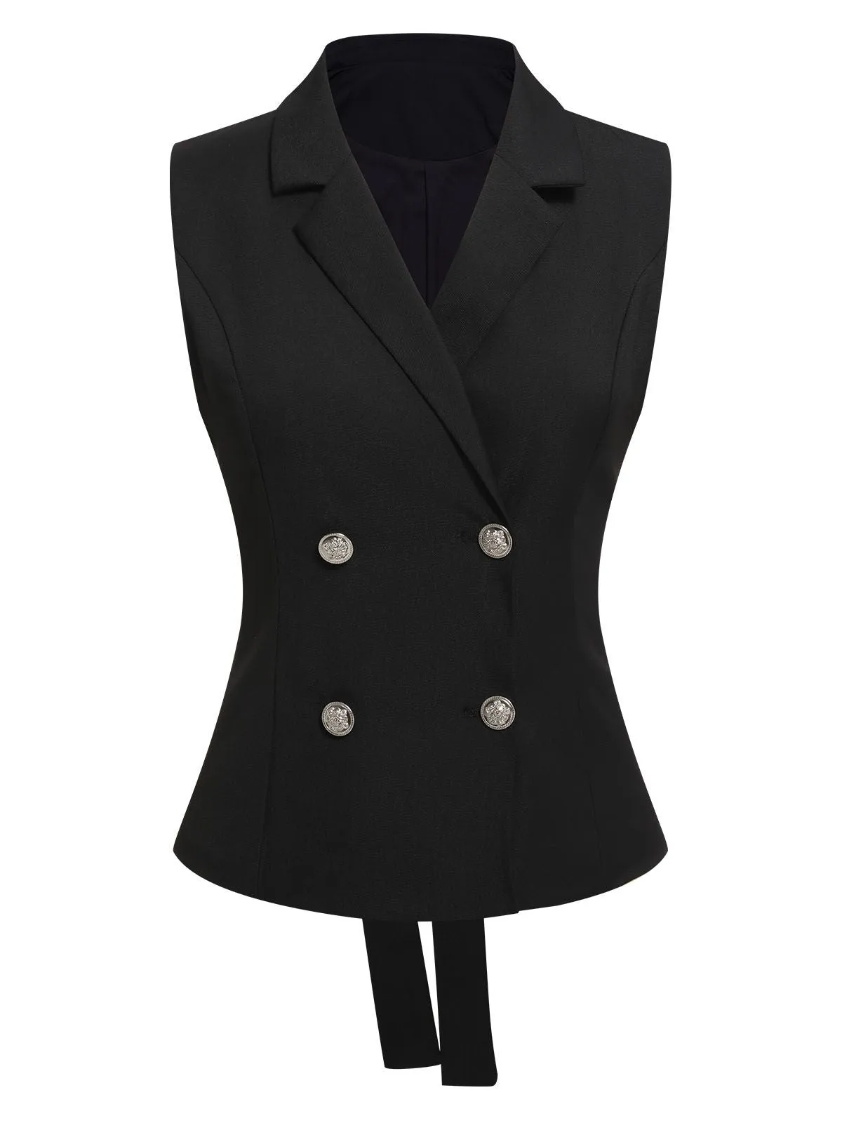 2PCS Black 1960s V-Neck Vest Top & Pleated Skirt sold by Retro Stage product image thumbnail 5