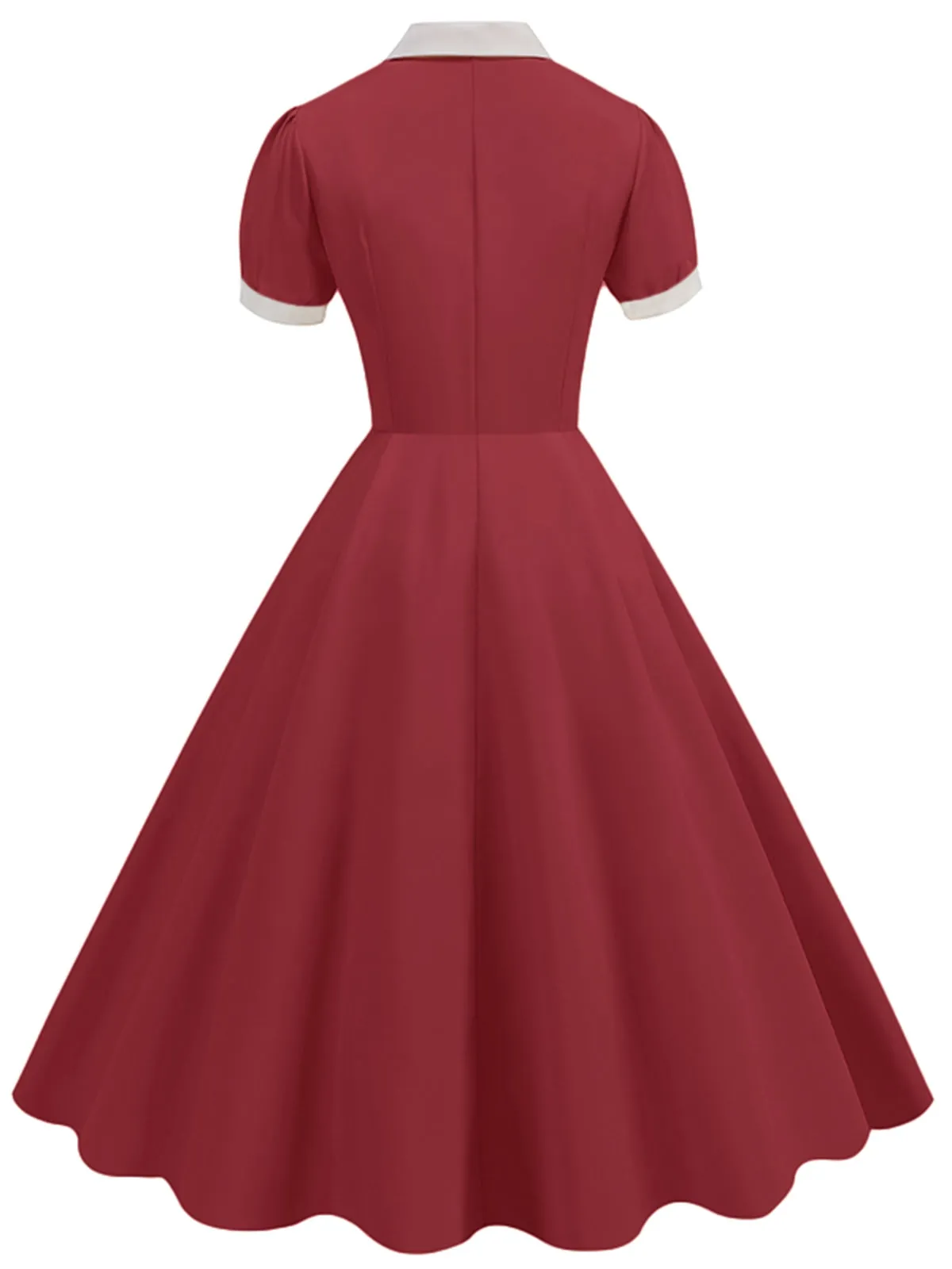 1950s Contrast Short Sleeve Lapel Dress sold by Retro Stage product image thumbnail 3