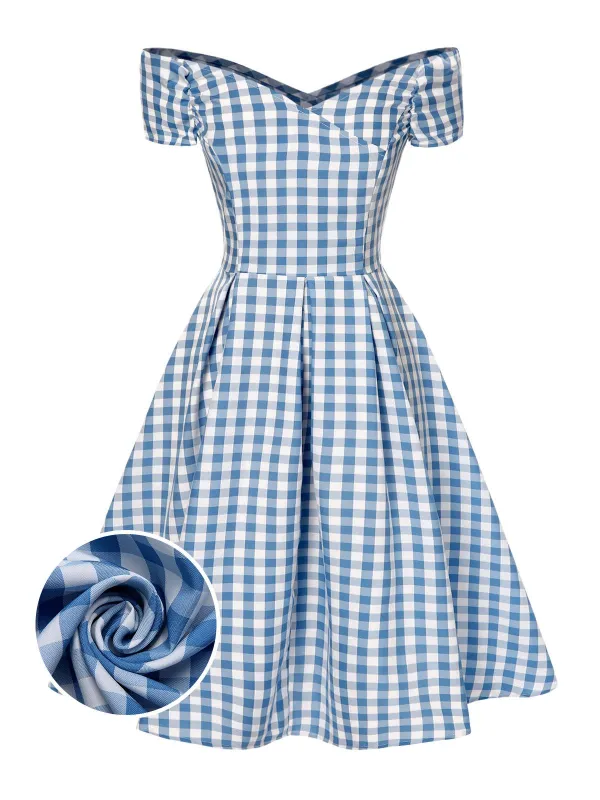 Blue 1950s Plaid Swing Dress sold by Retro Stage