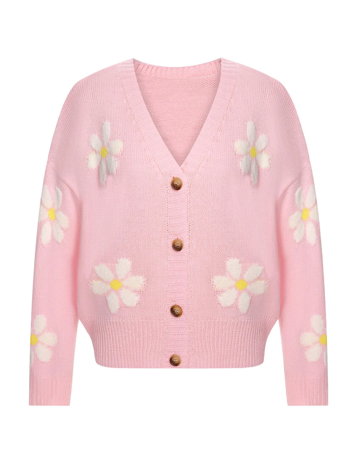 1960s Jacquard Floral Knitted Cardigan sold by Retro Stage