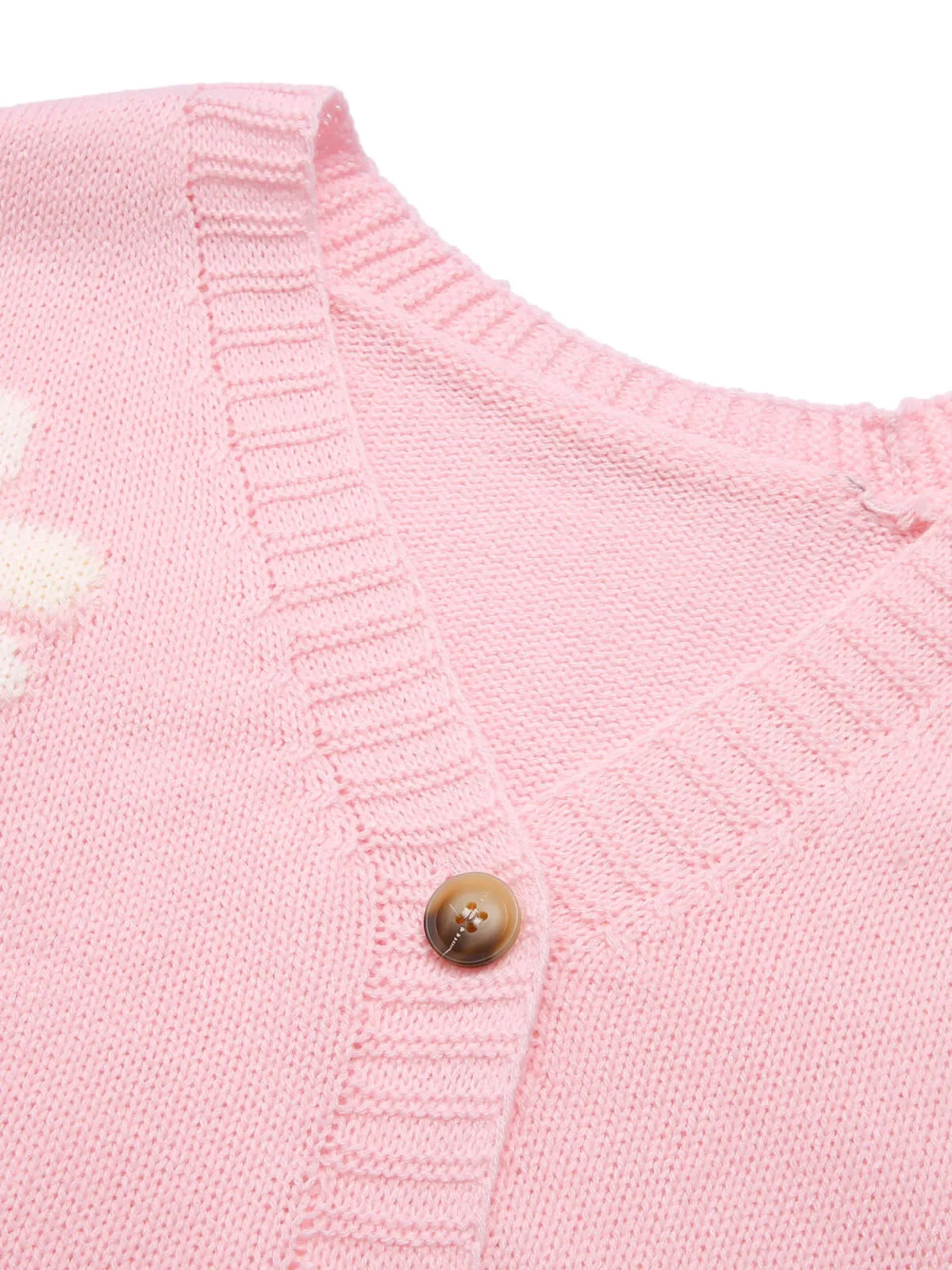 1960s Jacquard Floral Knitted Cardigan sold by Retro Stage product image thumbnail 4