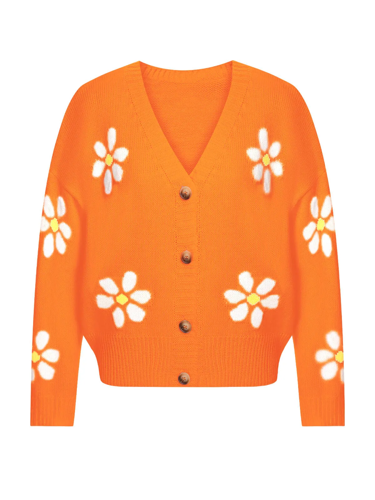 1960s Jacquard Floral Knitted Cardigan sold by Retro Stage product image thumbnail 5