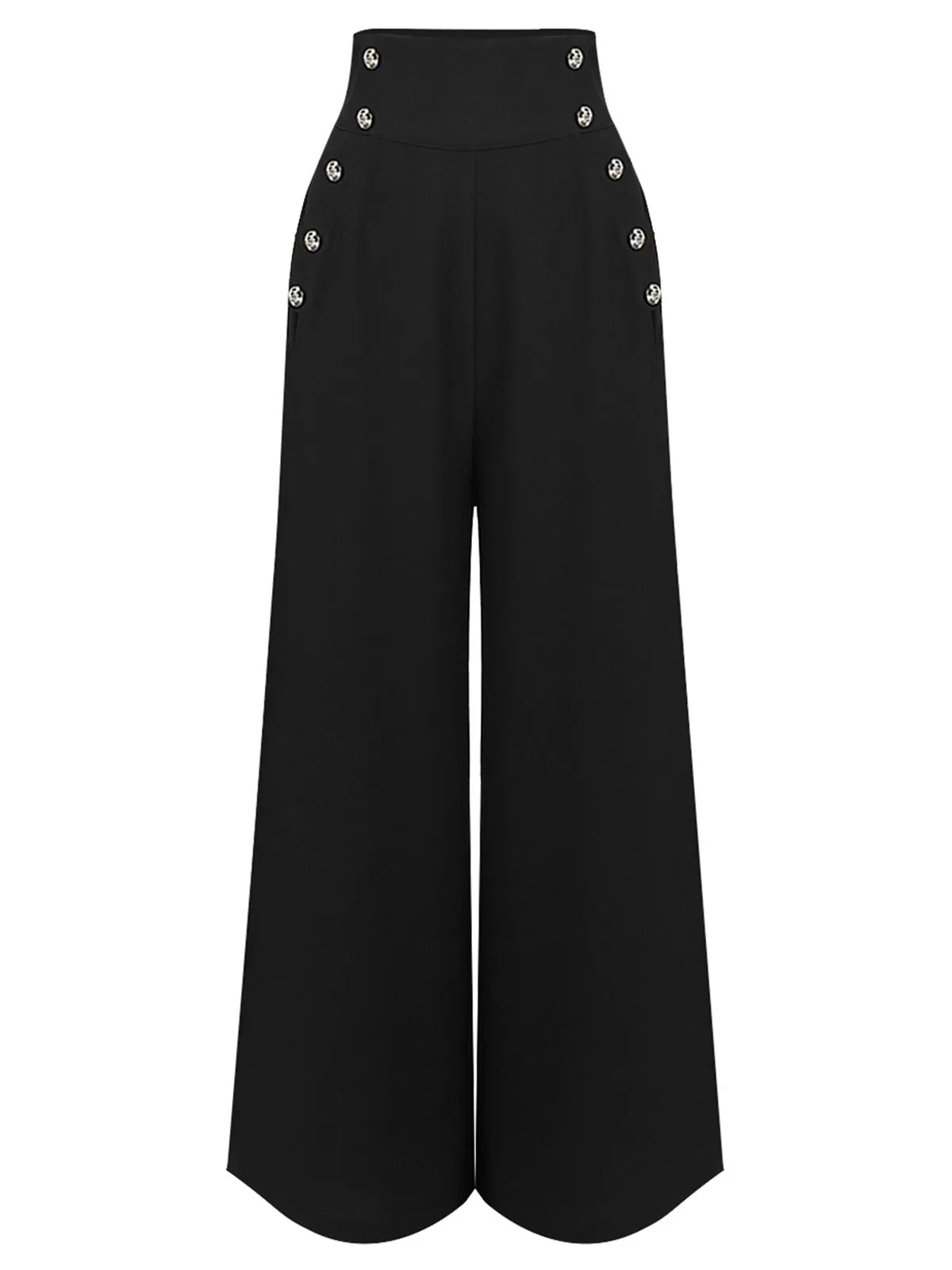 Black 1930s Solid Suspender Pants sold by Retro Stage product image thumbnail 2
