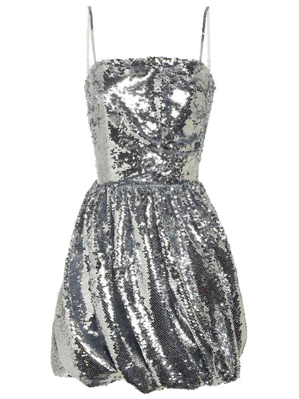Silver 1970s Spaghetti Straps Sequined Tutu Dress sold by Retro Stage