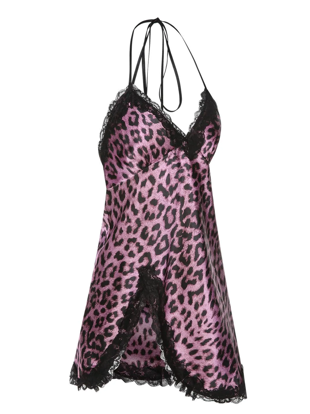Purple 1950s Leopard Lace Patchwork Suspender Sleepwear sold by Retro Stage product image thumbnail 2