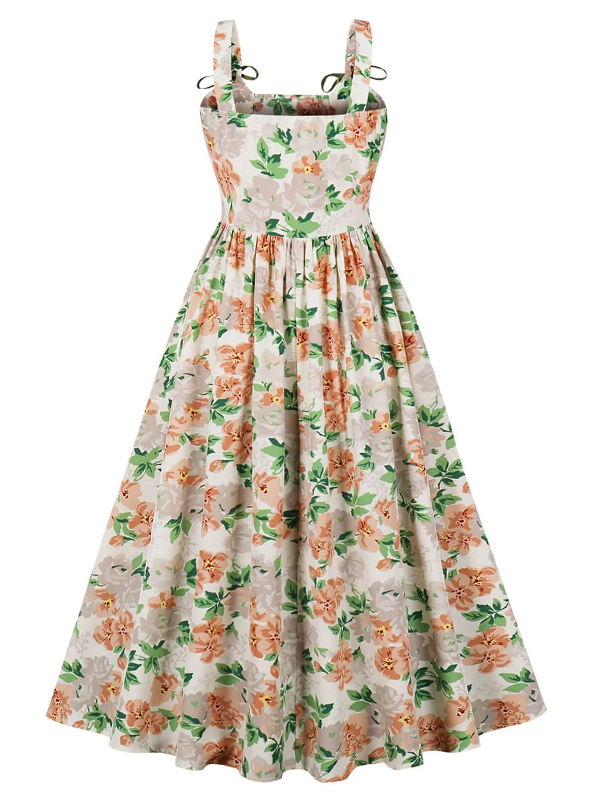 Multicolor 1950s Lace-Up Floral Dress sold by Retro Stage product image thumbnail 2