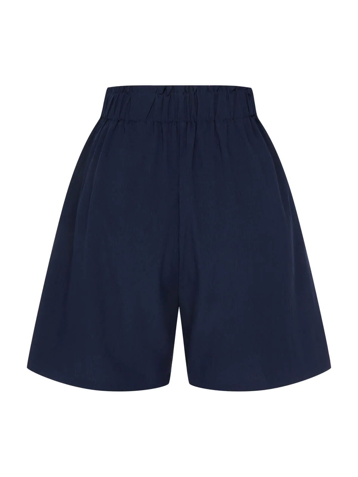 Dark Blue 1940s Solid Pleated Shorts sold by Retro Stage product image thumbnail 3