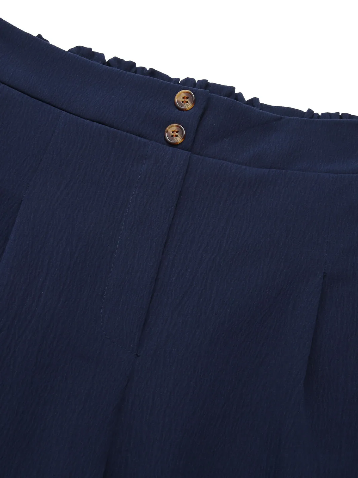 Dark Blue 1940s Solid Pleated Shorts sold by Retro Stage product image thumbnail 4