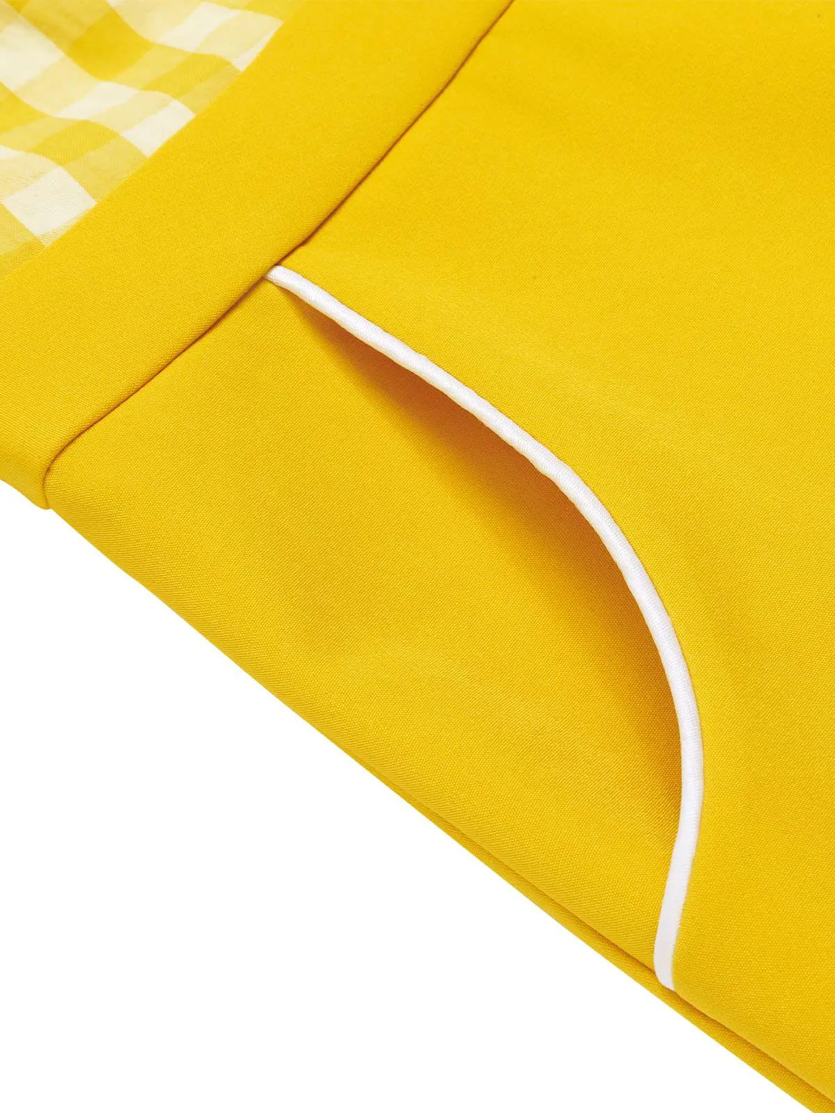 Yellow 1950s Spaghetti Strap Plaids Romper sold by Retro Stage product image thumbnail 5