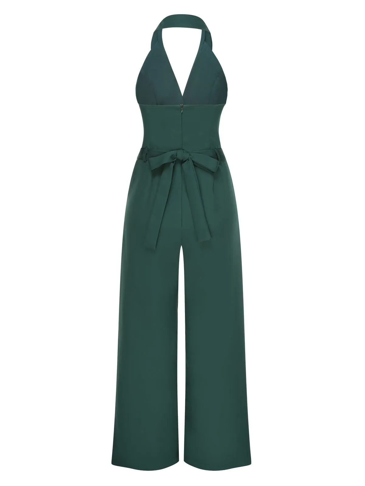 1930s Solid Button Halter Lapel Jumpsuit sold by Retro Stage product image thumbnail 2