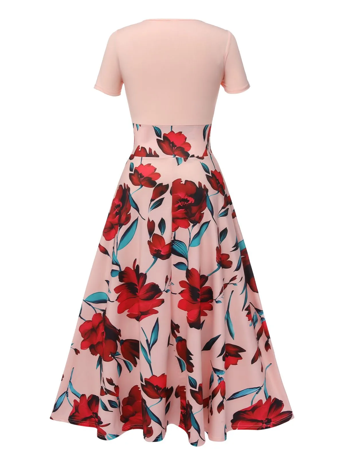 1970s Round Neck Floral Patchwork Dress sold by Retro Stage product image thumbnail 3