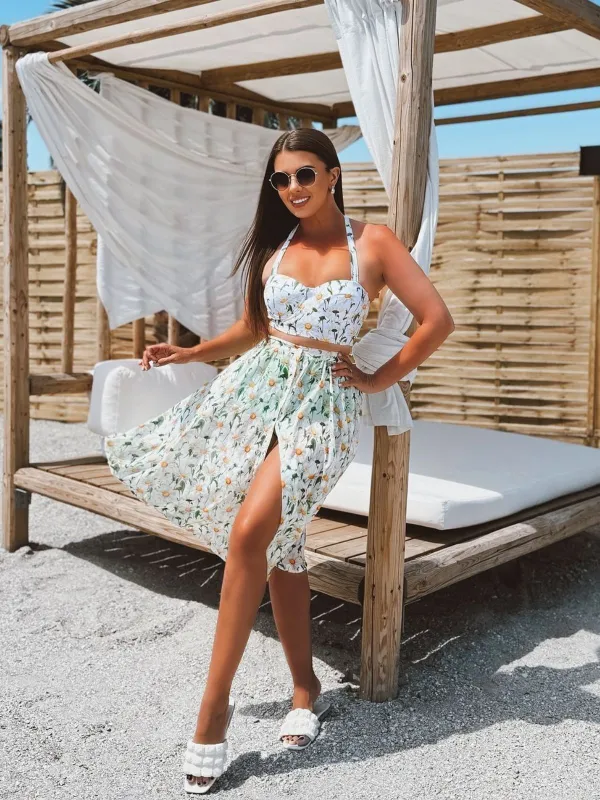 Retro White Floral Button Swing Cover-up sold by Retro Stage