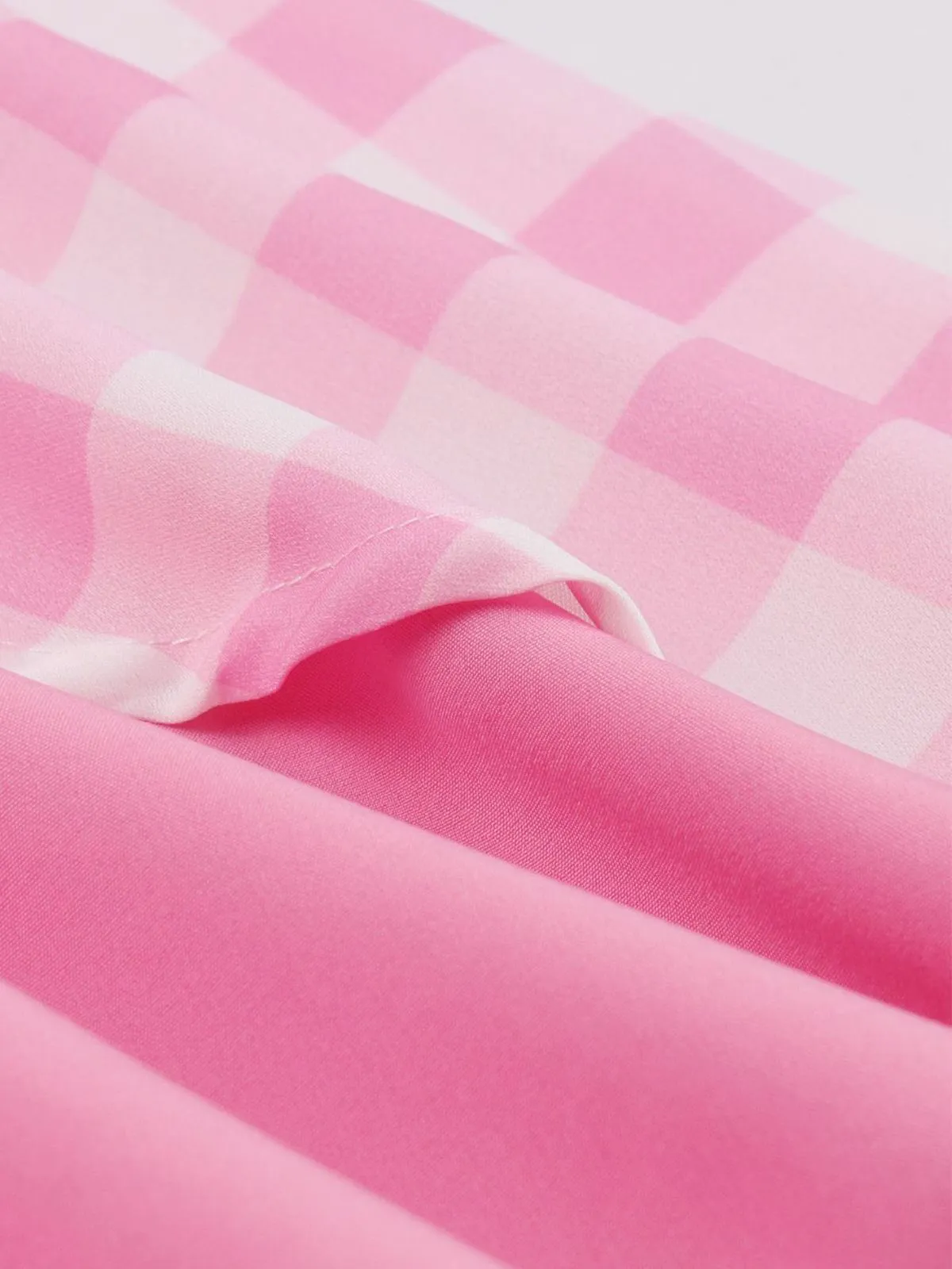 Pink 1950s Halter Plaids Patchwork Dress sold by Retro Stage product image thumbnail 3