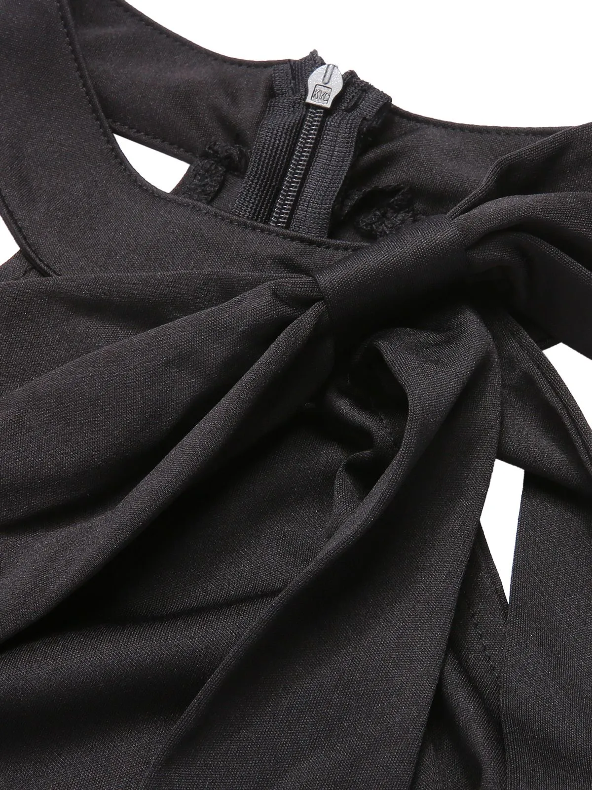 1960s Crewl Halter Bow Solid Jumpsuit sold by Retro Stage product image thumbnail 4