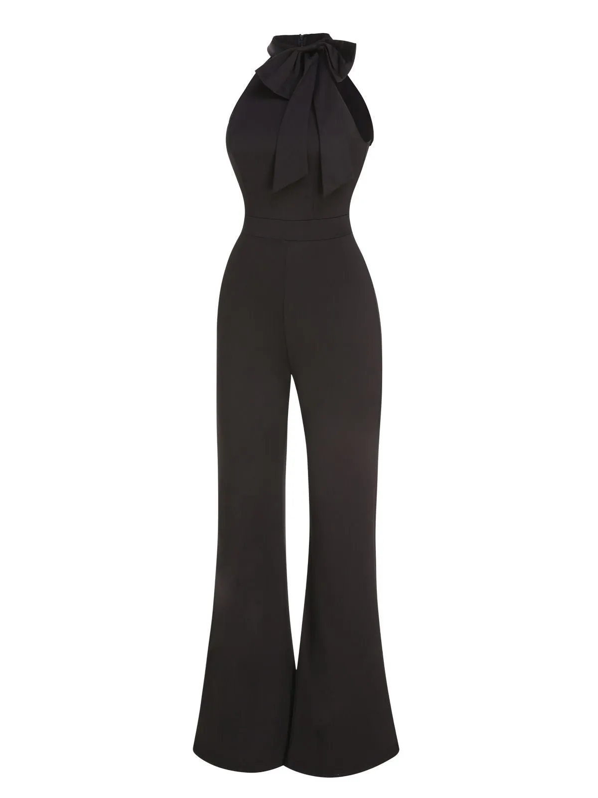 1960s Crewl Halter Bow Solid Jumpsuit sold by Retro Stage product image thumbnail 2
