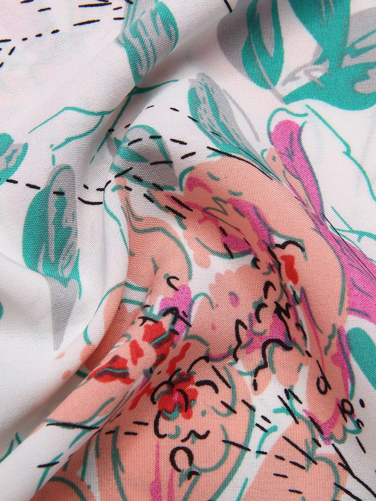 White 1940s Cotton Floral Lace V-Neck Romper sold by Retro Stage product image thumbnail 4