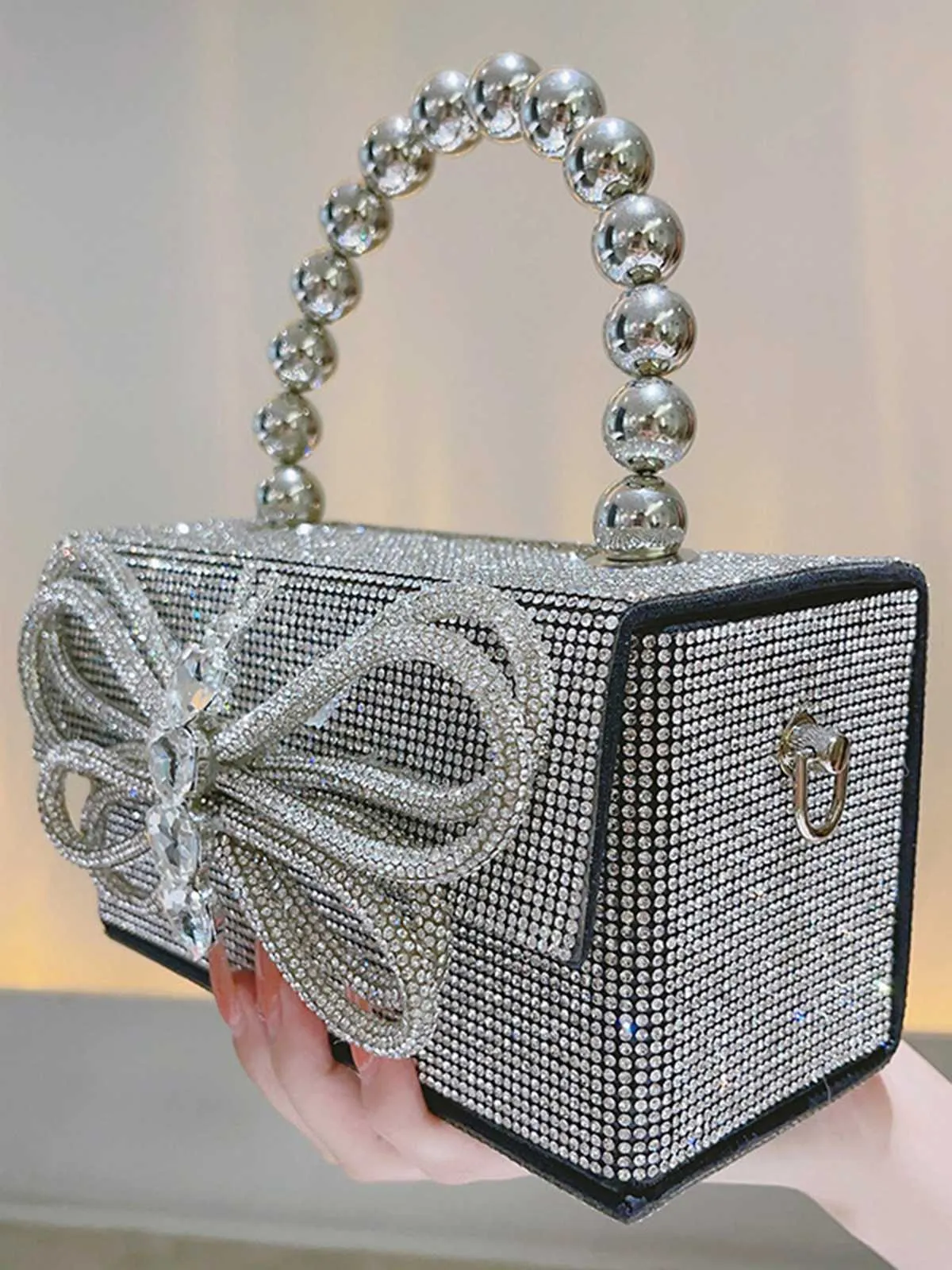 Shiny Bow Rhinestone Party Bag sold by Retro Stage product image thumbnail 2