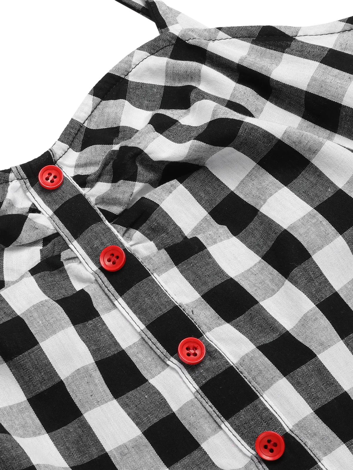 Black 1940s Plaid Patchwork Suspender Jumpsuit sold by Retro Stage product image thumbnail 5