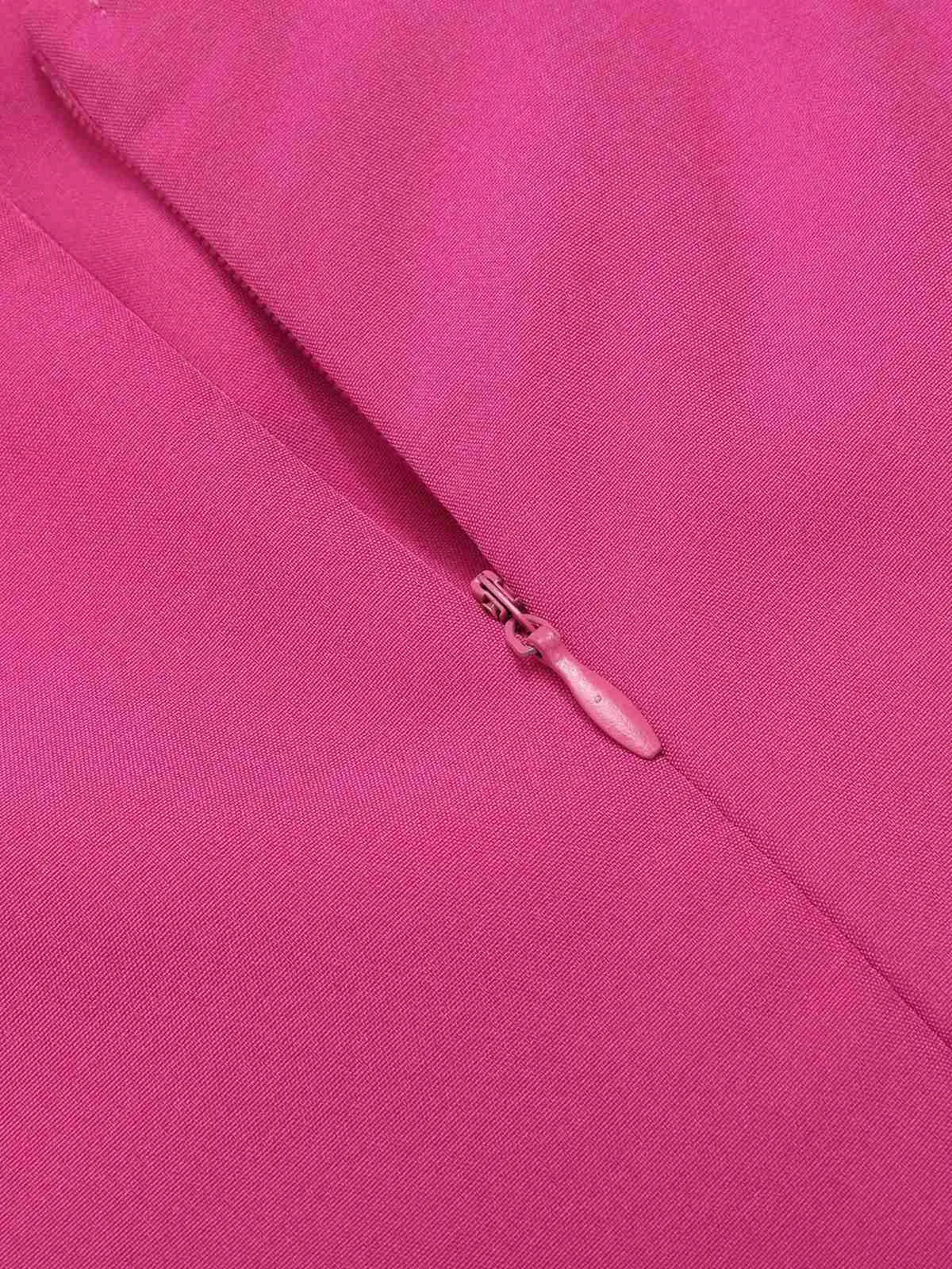 Pink 1930s V-Neck Ruffled Irregular Slit Dress sold by Retro Stage product image thumbnail 5