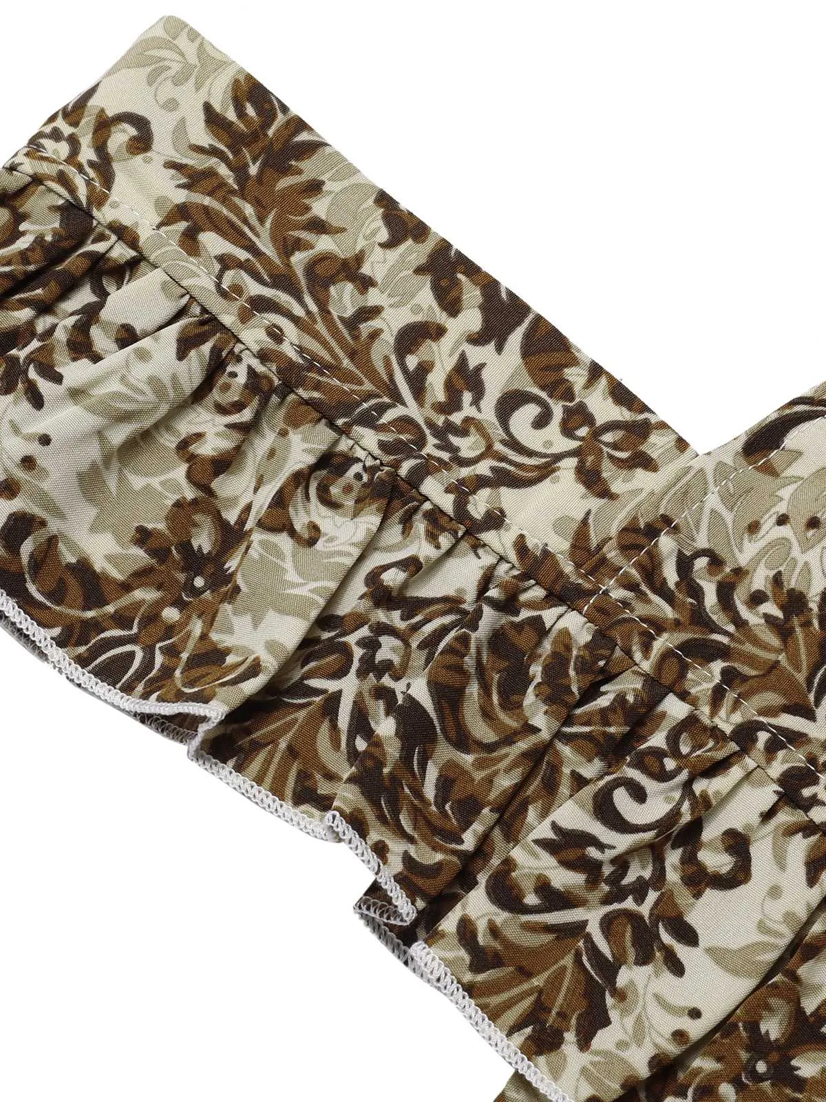 1960s Square Neck Wrinkle Ruffles Romper sold by Retro Stage product image thumbnail 4