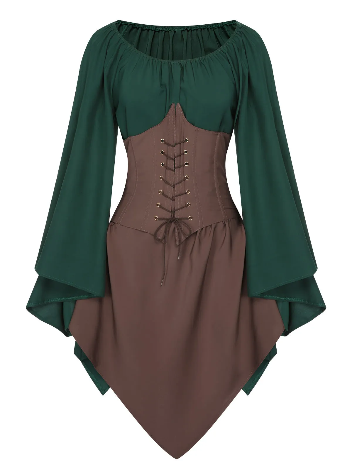 1950s Halloween Bat Sleeves Patchwork Dress sold by Retro Stage