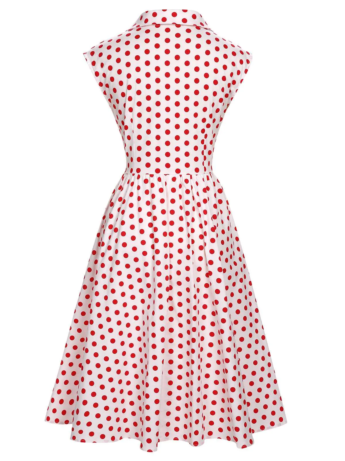 1940s Lapel Polka Dots Sleeveless Dress sold by Retro Stage product image thumbnail 5