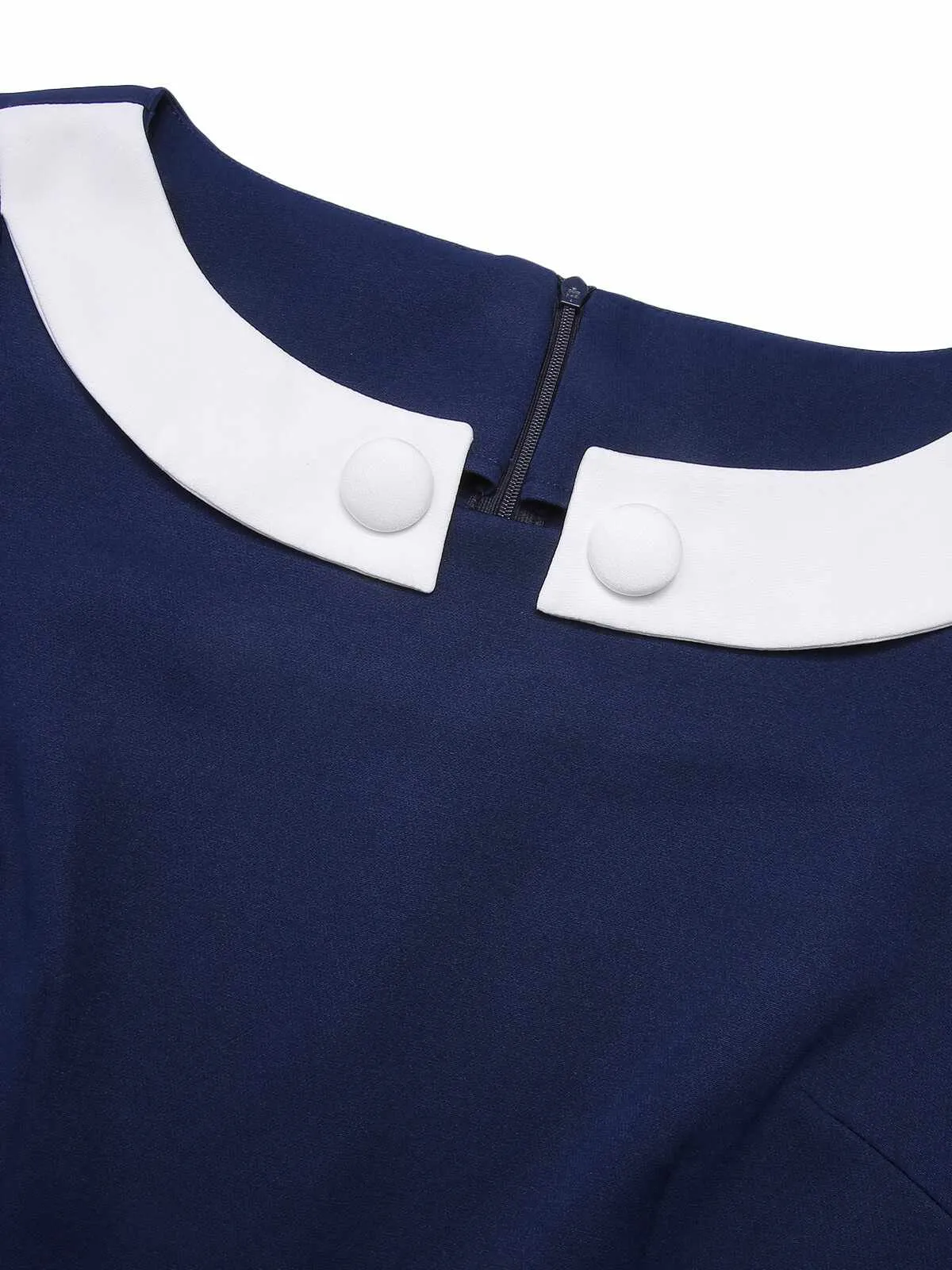 Blue 1960s Peter Pan Collar Belt Top sold by Retro Stage product image thumbnail 5