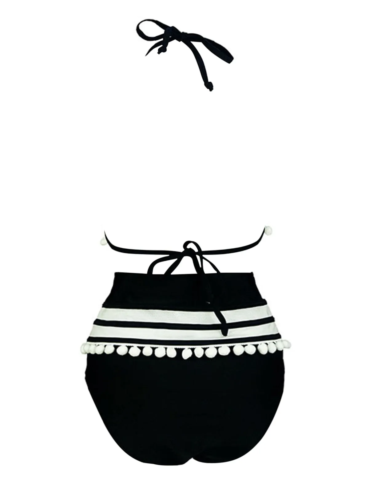 1970s Halter Patchwork Pom Pom Swimsuit sold by Retro Stage product image thumbnail 3