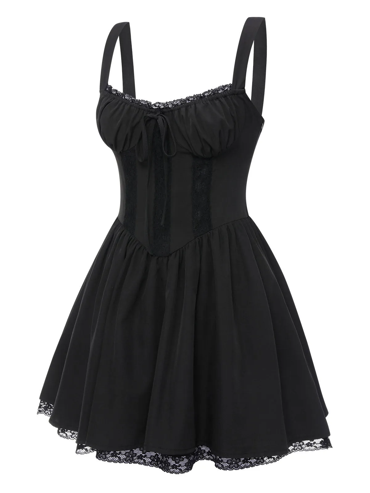 Black 1950s Solid Lace Gothic Dress sold by Retro Stage product image thumbnail 2
