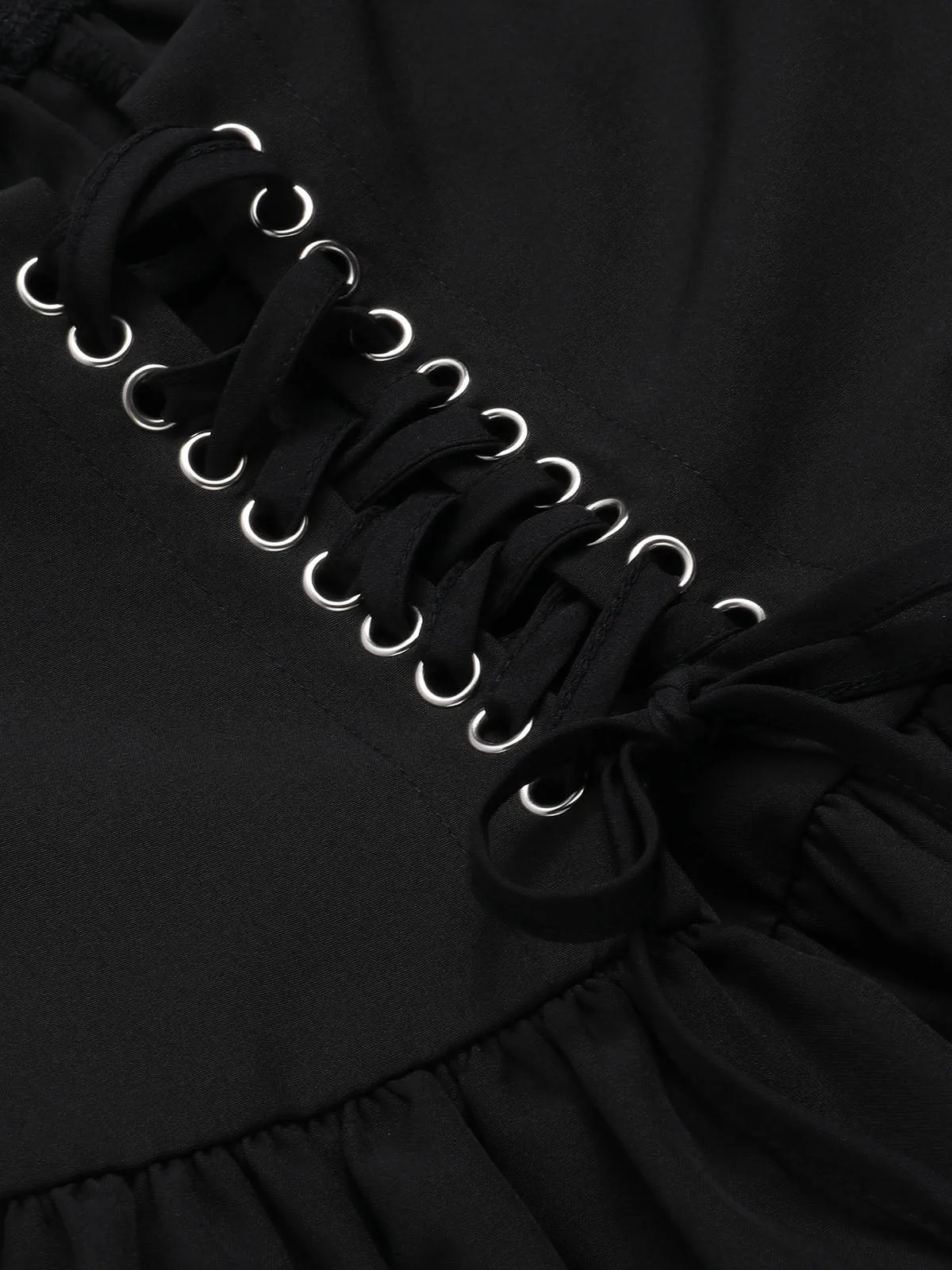 Black 1950s Solid Lace Gothic Dress sold by Retro Stage product image thumbnail 4