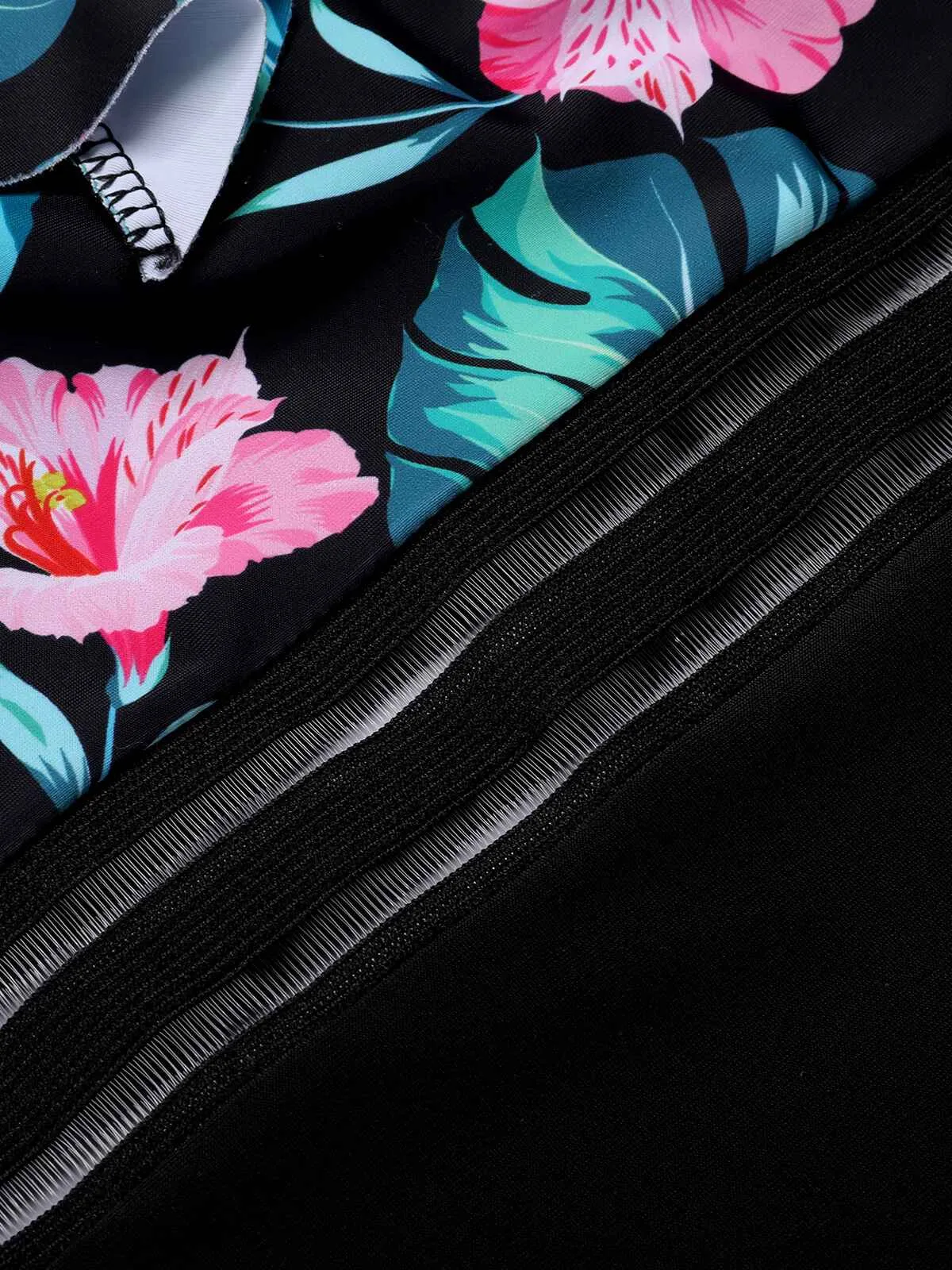 Multicolor 1950s Tropical Ruffle Swimsuit sold by Retro Stage product image thumbnail 4