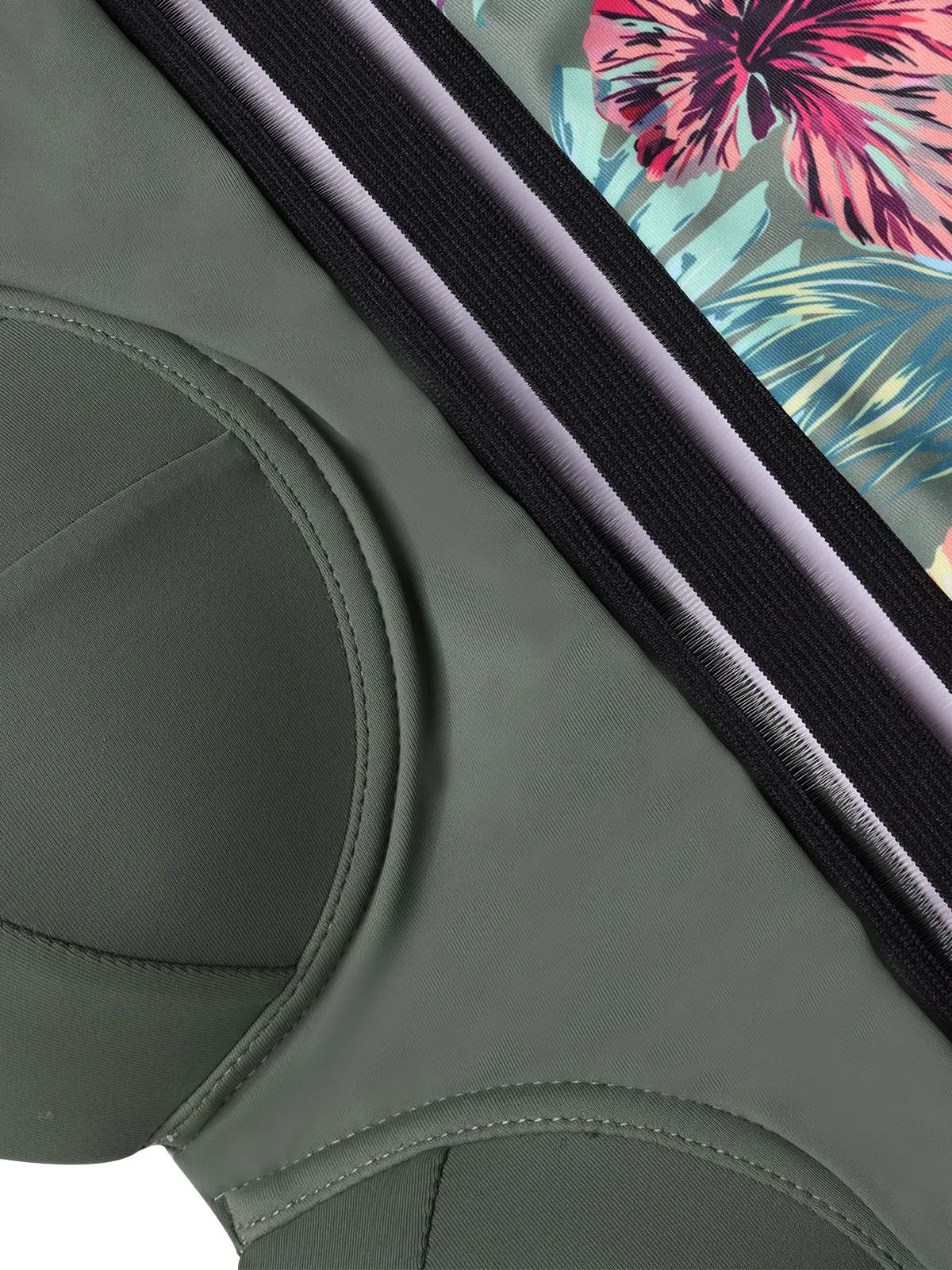 Green 1970s Tropical Patchwork Strap Swimsuit sold by Retro Stage product image thumbnail 4