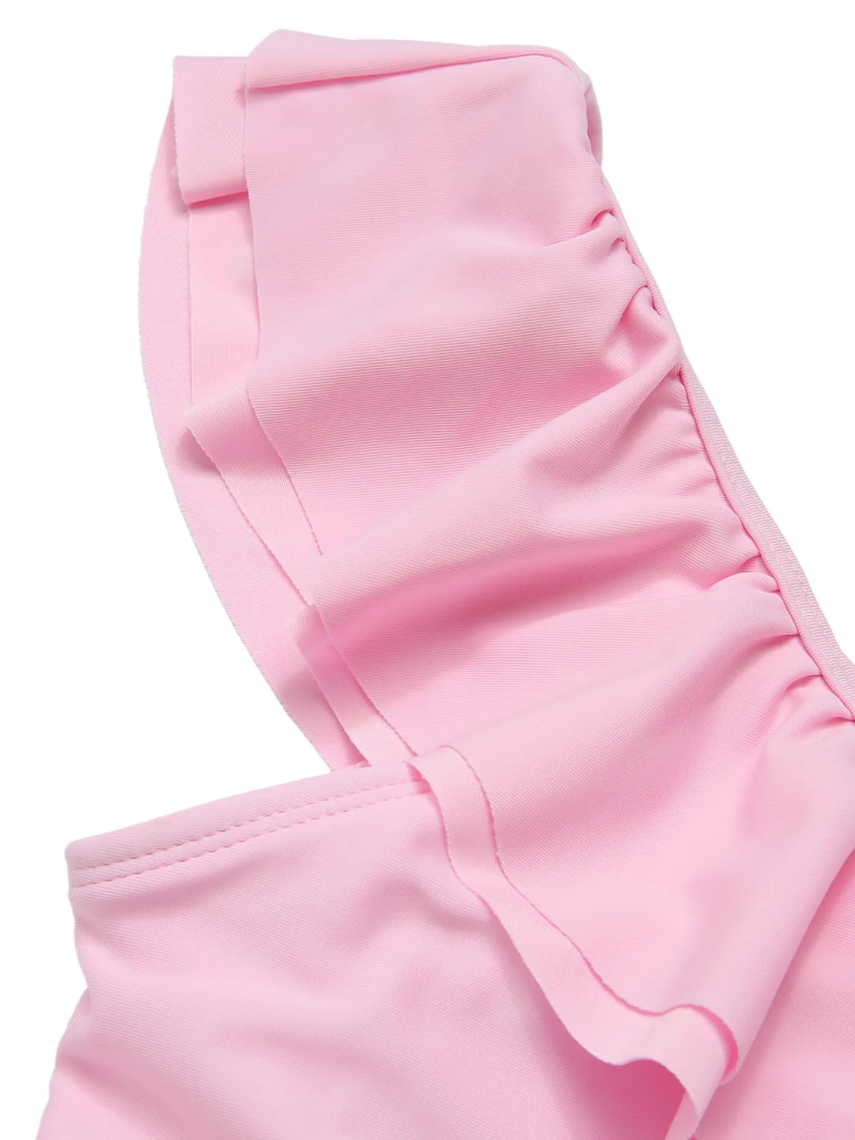 Pink 1960s Tropical Plants Ruffles Swimsuit sold by Retro Stage product image thumbnail 4