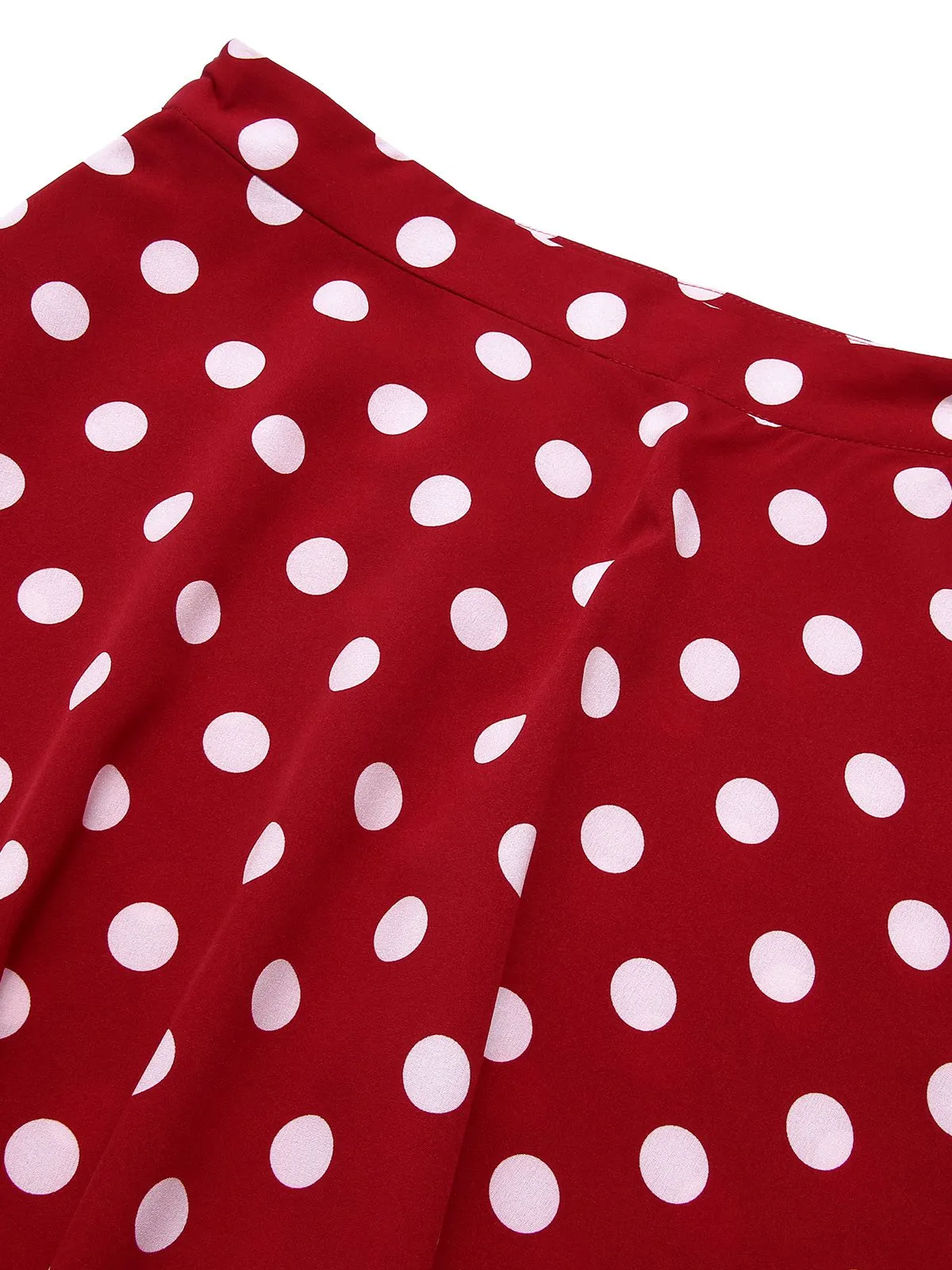 Red 1950s Polka Dot Swing Skirt sold by Retro Stage product image thumbnail 5