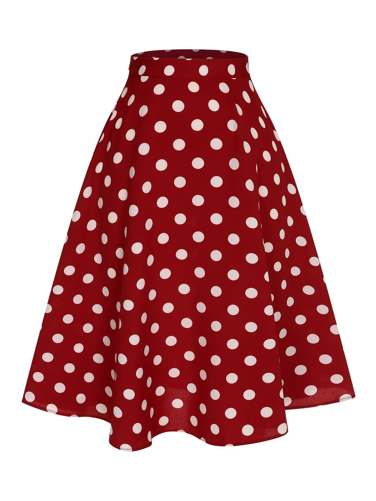 Red 1950s Polka Dot Swing Skirt sold by Retro Stage product image thumbnail 2