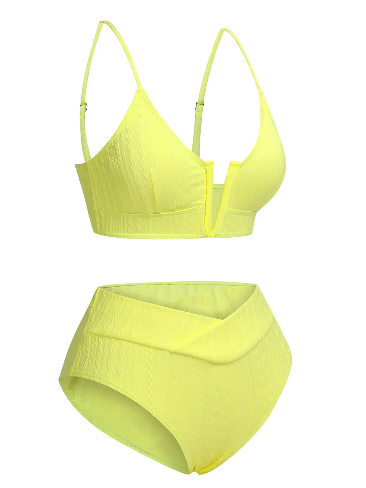 Yellow 1950s Solid Knit Bikini Set sold by Retro Stage product image thumbnail 2